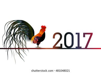 Rooster chicken greeting card background