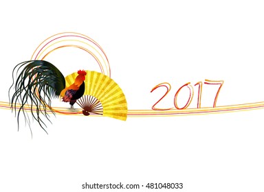 Rooster chicken greeting card background