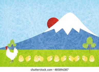 Rooster chicken greeting card background