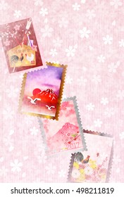 Rooster chicken greeting card background