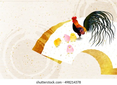 Rooster chicken greeting card background