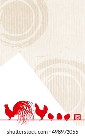 
Rooster chicken greeting card background