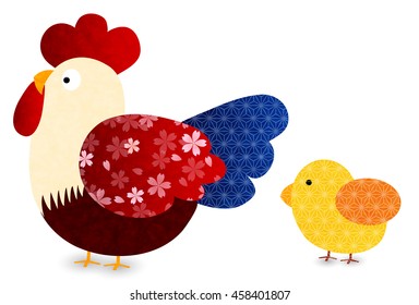 Rooster chicken greeting card icon