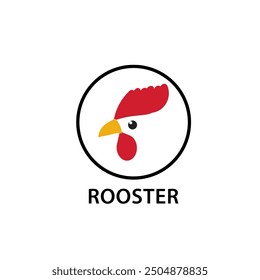 Rooster Chicken Head Logo Design Template Vector.