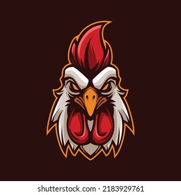 Rooster Chicken Head Mascot Illustration