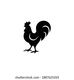 Rooster, Chicken, Hen, Silhouette, Vintage Logo for Butchery Meat Shop, Meat Business, Rooster Silhouette Vector Illustration