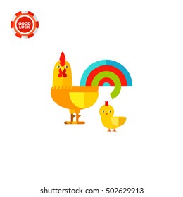Rooster and Chicken Icon