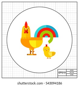 Rooster and Chicken Icon