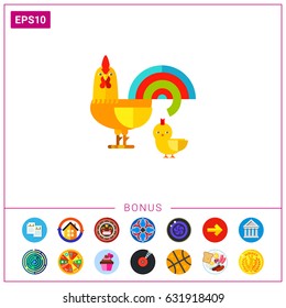 Rooster and Chicken Icon