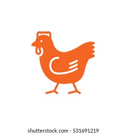 Rooster, chicken icon vector, filled flat sign, solid colorful pictogram isolated on white. Symbol, logo illustration