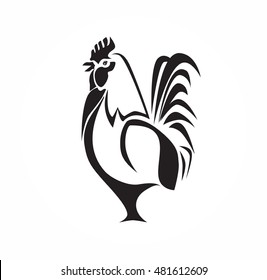 Rooster chicken icon vector. Stylized bird design. 