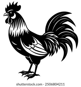 Rooster chicken isolated vector file
