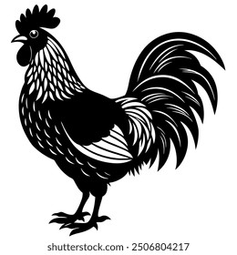 Rooster chicken isolated vector file