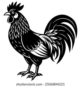 Rooster chicken isolated vector file