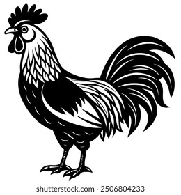 Rooster chicken isolated vector file