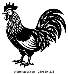Rooster chicken isolated vector file