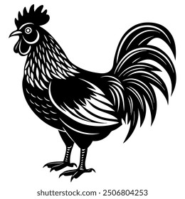 Rooster chicken isolated vector file