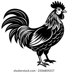 Rooster chicken isolated vector file