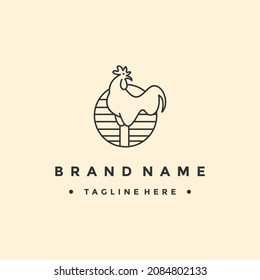 Rooster chicken logo icon design template premium vector