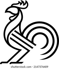 Rooster chicken logo icon design vector