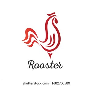 Rooster, Chicken Logo Vector Template Design Illustration