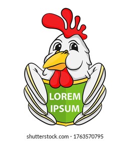 rooster chicken mascot esport logo design, vector illustration