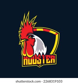 Rooster Chicken Mascot Esport Logo Design vector for gaming