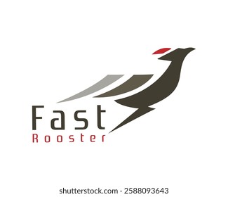 rooster chicken move fast abstract logo design template illustration inspiration