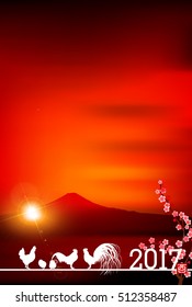 Rooster Chicken New Year's card background