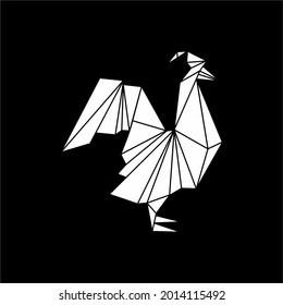 
Rooster (Chicken) Polygonal Lines Illustration for Logo or Graphic Design Element. Vector Illustration