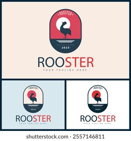 rooster chicken silhouette logo set design template