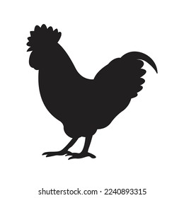 Rooster chicken silhouette symbol vector icon