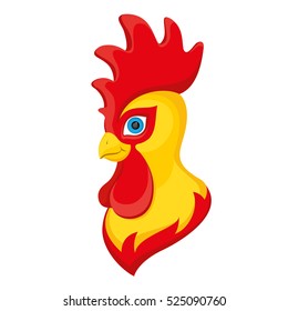 Rooster, - Chinese calendar symbol of 2017 year. Vector element for New Year's design. Cartoon character in the form of a cock. 