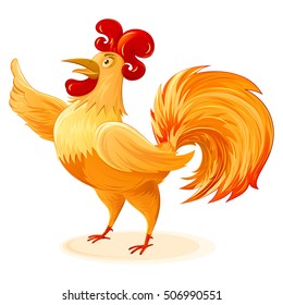 Rooster for Chinese New Year 2017; Symbol of zodiac horoscope; Vector cartoon character drawing EPS8