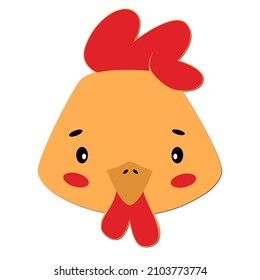 Rooster Chinese zodiac sign. Chicken animal