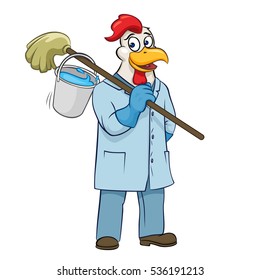 Rooster cleaner vector illustration