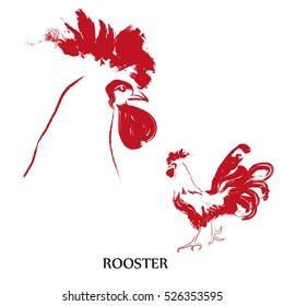 Rooster or Cock. Abstract rooster logo, cock icon. 