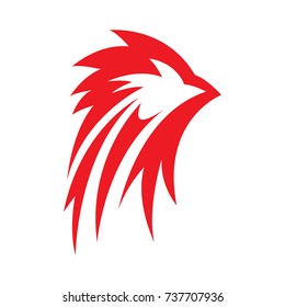 Rooster. Cock. Abstract rooster logo, cock icon. Red fire rooster , Chinese calendar. Vector illustration of head rooster, cock, 