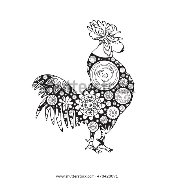 Rooster Cock Chicken Farm Bird Adult Stock Vector Royalty Free 478428091