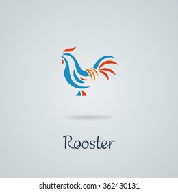 Rooster, cock, chicken vector illustration. Logo design. Emblem, symbol.