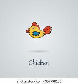 Rooster, cock, chicken vector illustration. Logo design. Emblem, symbol.