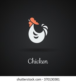 Rooster, cock, chicken vector illustration. Logo design. Emblem, symbol.