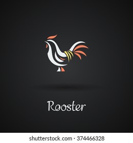 Rooster, cock, chicken vector illustration. Logo design. Emblem, symbol.