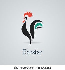 Rooster, cock, chicken vector illustration. Logo design. Emblem, symbol.