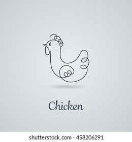 Rooster, cock, chicken vector illustration. Logo design. Emblem, symbol.
