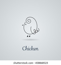 Rooster, cock, chicken vector illustration. Logo design. Emblem, symbol.