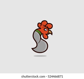 Rooster, cock, chicken vector illustration EPS10. Logo design Emblem symbol