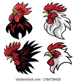 Rooster Cock Fighter Sports Mascot Logo Premium Design Pack Collection Vector Set Illustration