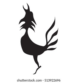 Rooster and cock. Flat design style vector illustrations of icons and logos
