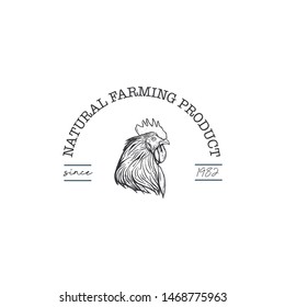Rooster and cock hand drawn sketch on white background , vector illustration
